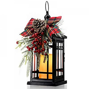 One Day Only！Christmas Candle Lantern now 50.0% off ,Decorative Lantern with Led Candle Battery Op..