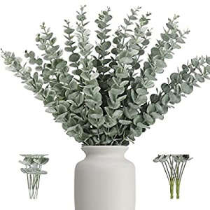 One Day Only！18" Artificial Eucalyptus Stems now 50.0% off , Faux Greenery for Coffee Table Decor ..