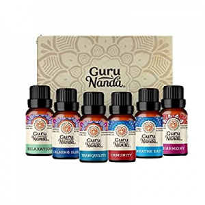 GuruNanda Therapeutic Grade Essential Oil Blends (Set of 6) - 100% Natural Essential Oil Set now 1..