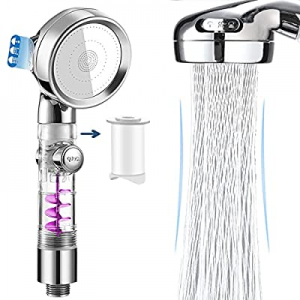 THINHOUS Hydro Jet Shower Head with Handheld now 50.0% off , High Pressure Filtered 4 Mode Detacha..