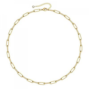 One Day Only！IEFSHINY Gold Paperclip Link Chain Necklace Bracelet Anklet now 65.0% off , 14K Gold ..