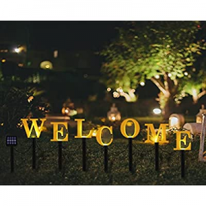 Lighted Welcome Sign now 60.0% off , Waterproof Solar Light Welcome Signs with Stakes for Yard Out..