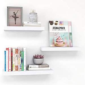 One Day Only！50.0% off HOYAISM White Floating Shelves for Wall - Wall Shelves Set of 3 with Invisi..