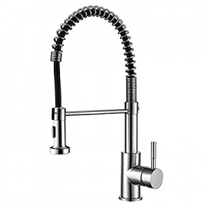 One Day Only！AJOYEUX Pull Down Kitchen Sink Faucet Single Handle Spring Kitchen Faucet Brushed Nic..