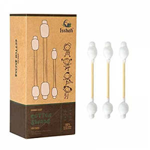 Bamboo Cotton Swabs for Baby - 108 Count - 100% Biodegradable, Gentle, Eco Friendly, Double Tips, Pl