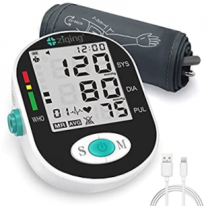 Automatic Blood Pressure Monitor, Upper Arm Cuff with 2x99 Memory Machine, Accurate & Intelligent Vo