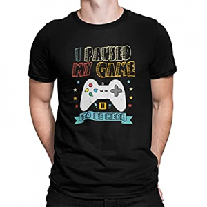 I Paused My Game to Be Here T-Shirt Funny Game Video Gamer Shirts Gamer Gifts for Men now 40.0% off 