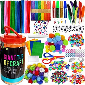 MOISO Kids Crafts and Art Supplies Jar Kit - 550+ Piece Set - Make Bracelets and Necklaces - Plus ..