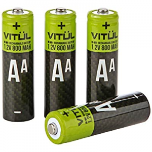 Vitul AA Rechargeable Batteries, Ni-MH, 4-Pack