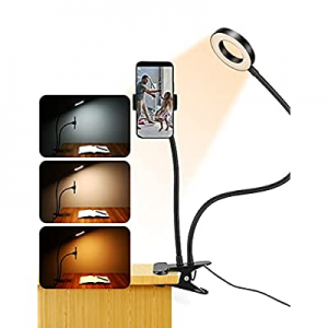 ZAZZIO Clip on Light Reading Lights, Selfie Ring Light for Phone Portable Ring Light for Live, Desk 