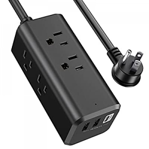 Extension Cord 9 IN 1 - Power Strip Surge Protector with 6 Outlet Extender and 3 USB Charging Statio