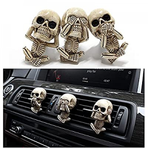 Cute Skull Car Decor Air Fresheners Vent Clip Interior Accessories for Men Women Teens, Car Scents F