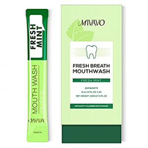 Travel Sizet Mouthwash Portable Strip Mouthwash for Fresh Breath Nnatural Fluoride Fre 20 Packets (M