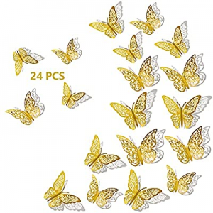 SAOROPEB 3D Butterfly Wall Decor now 10.0% off , 24Pcs 3 Sizes 2 Styles, Removable Wall Srickers B..