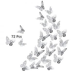 SAOROPEB 3D Butterfly Wall Decor now 10.0% off , 72Pcs 3 Sizes 3 Styles, Removable Stickers Wall D..