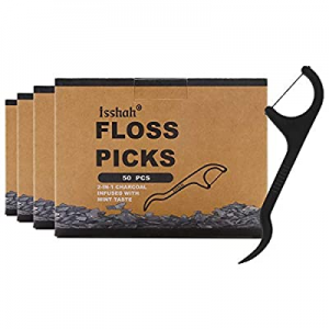 Natural Dental Floss Picks - 200 Count - BPA Free, Vegan, Sustainable, Eco Friendly, Natural Dental