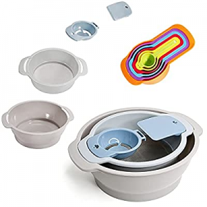 60.0% off YJHome Flour Sieve Mixing Bowl Set Plastic Nesting Bowls Stackable Storage Bowls Fine Me..