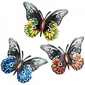 30.0% off Metal Butterfly Wall Decor 3 Pack 3D Metal Outdoor Wall Art Butterfly Decor Hanging for ..
