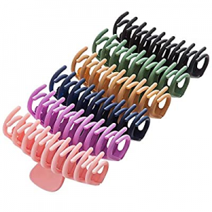 6 Color Hair Claw Clips For Women - 4.4 Inches Nonslip Large Claw Hair Clips for Girls Strong Hold f