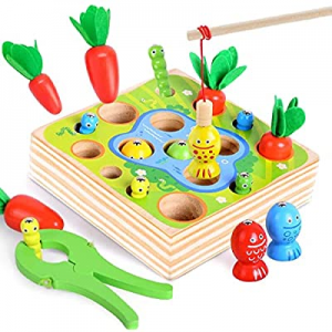 WEMMICKS Montessori Toy for 2 3 4 Year Old now 50.0% off , Toddler Toy with Carrot Harvest and Mag..