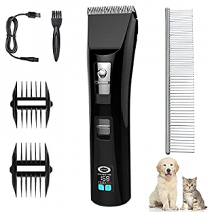 Dog Clippers Cat Shaver, ENJOY PET Pet Grooming Clippers Black, Dog Grooming Kit with LCD Display Co