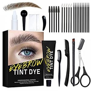 Eyebrow Tint Color, Eyebrow Dye Kit, Waterproof Eyebrow Tinting Dye Cream with Brush Makeup Tools, L