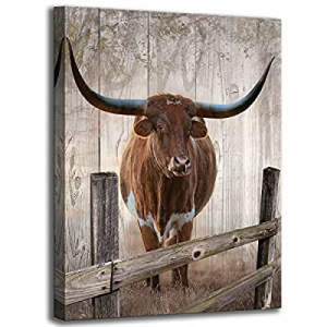 One Day Only！Wall Art Texas Longhorn Posters & Prints for Bedroom now 71.0% off ,Pictures|Rustic W..