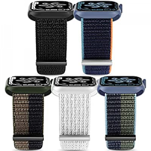 Nylon Band Compatible with Apple Watch Band 38mm 40mm 41mm 42mm 44mm 45mm, Women Men Stretchy Sport