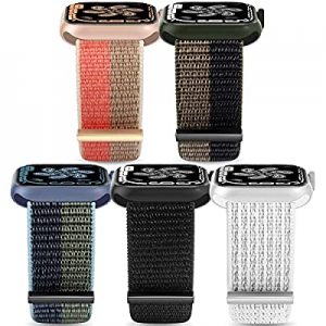 Nylon Band Compatible with Apple Watch Band 38mm 40mm 41mm 42mm 44mm 45mm, Women Men Stretchy Sport