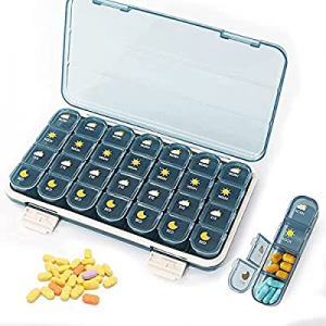 Pill Organizer, Pill Box 7 Day, Medicine Organizer Case, Weekly Pill Organizer, Dispenser for Pills/