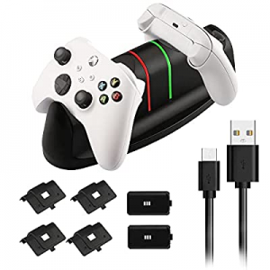 Controller Charger for Xbox Series X, Charger Stand Dock and Rechargeable Battery Pack for for Xbox