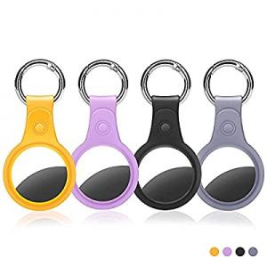 AirTag Case with Keychain, Somishy AirTag Holder for Apple AirTag 4 Pack , Anti-Scratch Protective A