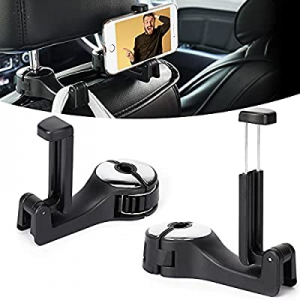 Upgraded 2 Pack Car Hooks Hanger for Purses and Bags TOOVREN 2 in 1 Car Back Seat Headrest Hook wi..