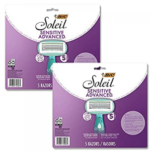 BIC Soleil Sensitive Advanced Women's Disposable Razor Five Blade For a Flawlessy Smooth Shave, Asso