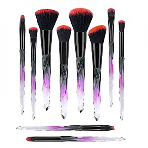 Beautiful Makeup Brushes, Make Up Brushes Set Transparent Handle for Blush Foundation Eye Shadow Kab