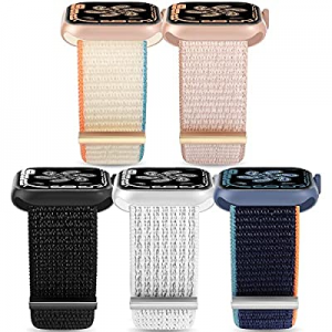 Nylon Band Compatible with Apple Watch Band 38mm 40mm 41mm 42mm 44mm 45mm, Women Men Stretchy Sport