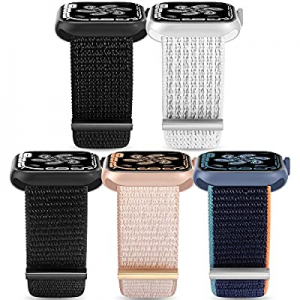 Nylon Band Compatible with Apple Watch Band 38mm 40mm 41mm 42mm 44mm 45mm, Women Men Stretchy Sport