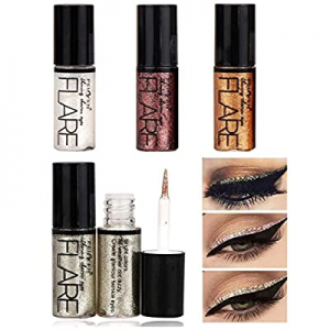 4 clours Glitter Eyeshadow liquid Eyeliner, Long Lasting Waterproof Shimmer Metallic Glitter Eyeshad