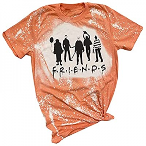 40.0% off Halloween Friends Shirt Women Funny Halloween Party Shirt Horror Movies Novelty Graphic ..