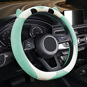 Mobidea Fuzzy Steering Wheel Cover for Women Girl - Cute Owl Car Steering Wheel Cover with Anime P..