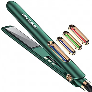 OHJUMP 3 Halo Ionic Flat Iron Hair Straightener and Curler 2 in 1 1.18 " Professional Ceramic Flat I