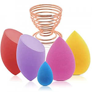 CAFINY 6 Pcs Makeup Sponge Set， Multi-colored Beauty Blender, Latex Free beauty blender sponge， Flaw
