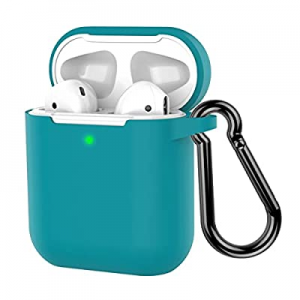 Coffea Protective Silicone Case with Keychain for Apple AirPods 2 (Teal Blue)