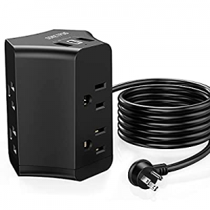 Surge Protector Power Strip Tower, SOKETPUG Multi Plug Outlet Tower, 6 Outlets 2 USB 1 USB C Ports C