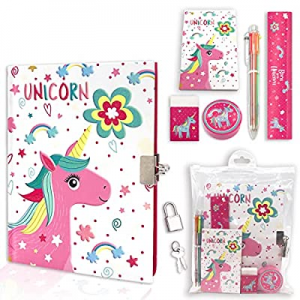 Girls Diary with Lock now 49.0% off , Kids Journal Stationary Set for Pre School Teen Learning Wri..