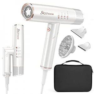 Professional Hair Dryer, 1400W Brushless Motor Ionic Hair Dryer Lightweight Foldable IQ Perfetto Blo
