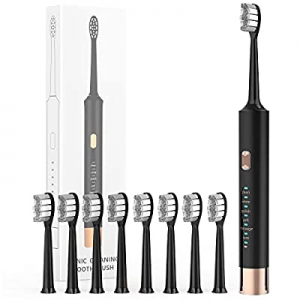 Rechargeable Electric Toothbrush - IPX7 Waterproof Toothbrush with 8 Pcs Replacement Brushheads