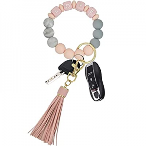 Key Chains Women for Car Key Ring Bracelet,Keychain Wristlet,Silicone Beaded Bangle Chains now 50...