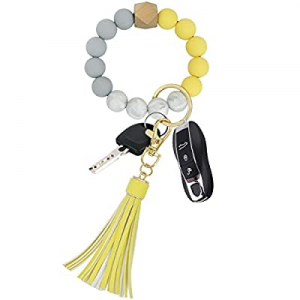 Key Chains Women for Car Key Ring Bracelet,Keychain Wristlet,Silicone Beaded Bangle Chains now 50...