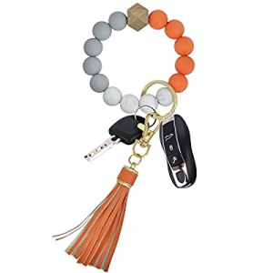 Key Chains Women for Car Key Ring Bracelet,Keychain Wristlet,Silicone Beaded Bangle Chains now 50...